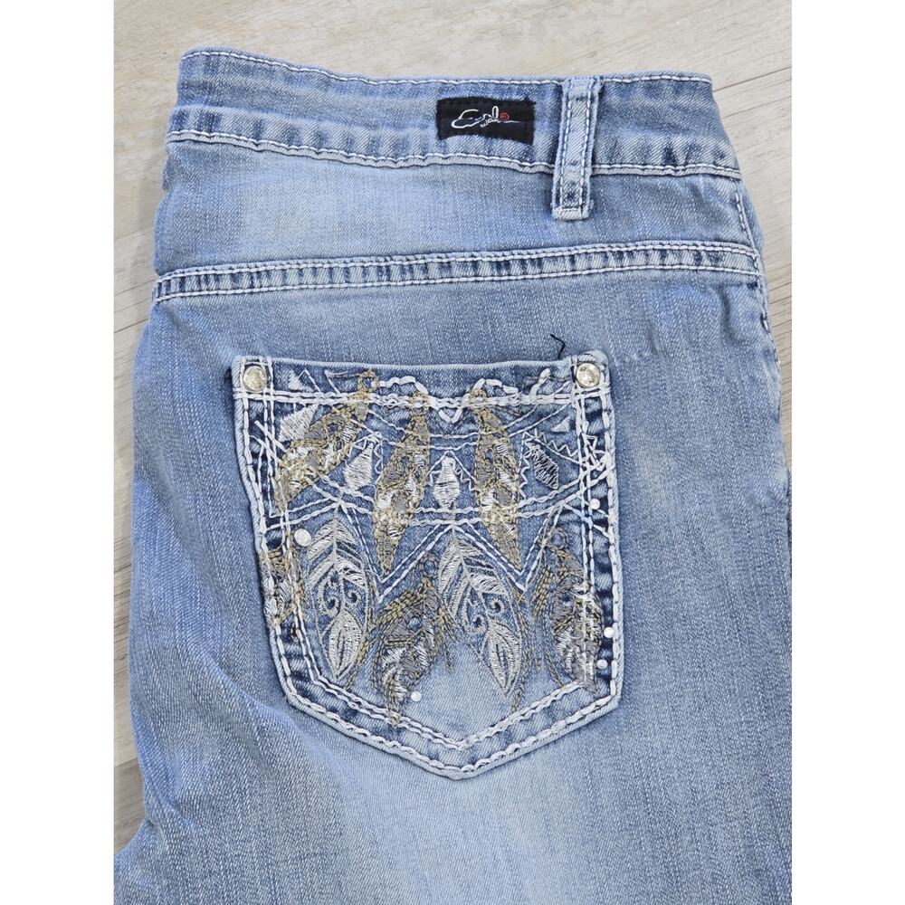 Earl Jean Women's Size 14 Slim Bootcut Jeans Embellished Rhinestone Pockets Y2K - Picture 2 of 11